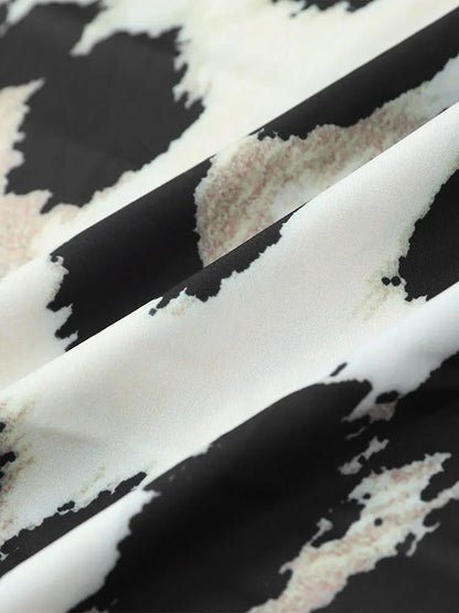 TRACY | Dames Midi-Jurk Met Luipaard Print & Pof Mouwen - Zomers & Stijlvol