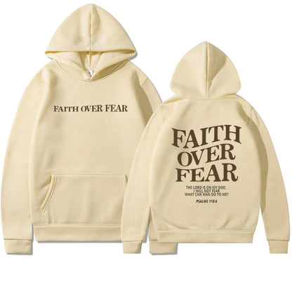 FAITH | Hoodie Voor Dames Met ‘Faith Over Fear’ Print – Zacht, Geloofsvol & Perfect Voor Elke Dag