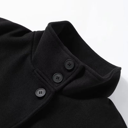 Luxe Wollen Korte Damesjas Zwart Met Knopen – Elegant, Warm & Perfect Voor Herfst & Winter (kopie)