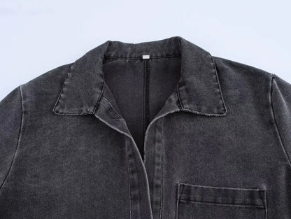 NOOR | Tweedelige Dames Set In Washed Denim Look – Relaxed, Stoer & Comfortabel Voor Elke Dag