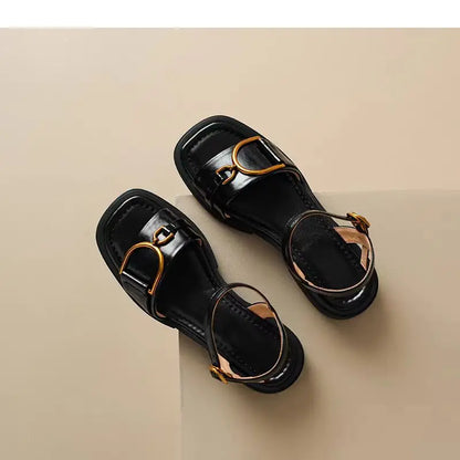 CARA | Tijdloze Dames Sandalen met Luxe Goudkleurige Gesp - Elegant, Zomers & Comfortabel