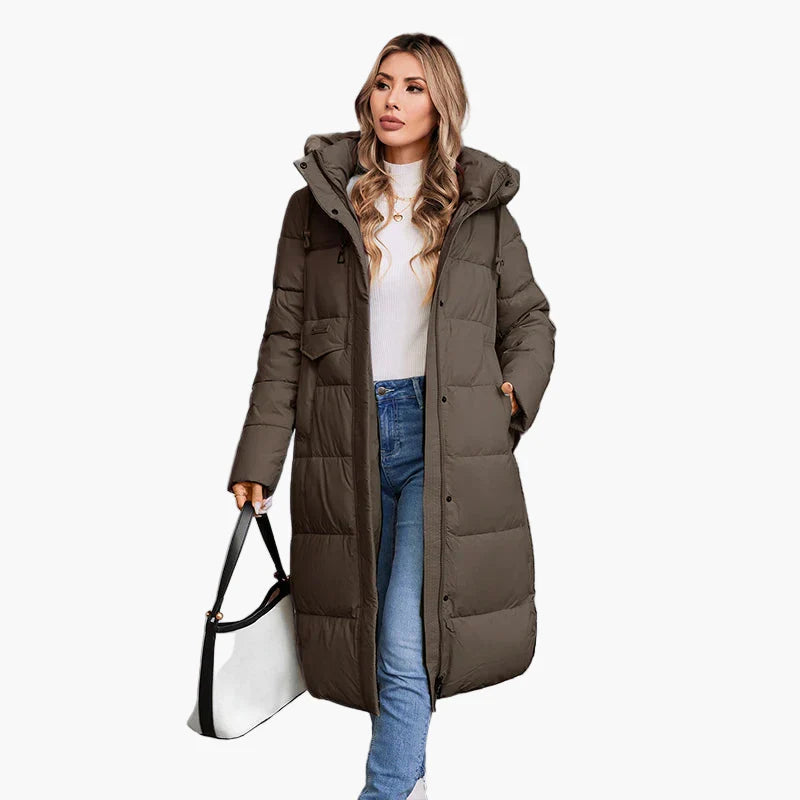 Lange Dames Winterjas Met Capuchon Voor Maximale Warmte & Luxe Comfort