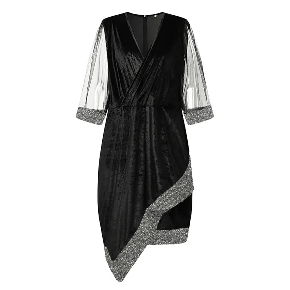 Elegante herfst feestjurk | Plussize glamour met verfijnde sprankel!