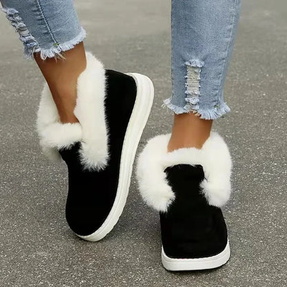 Dames Enkellaarsjes Slip-on | Suède Pluche Voering Warme Sneeuwschoenen