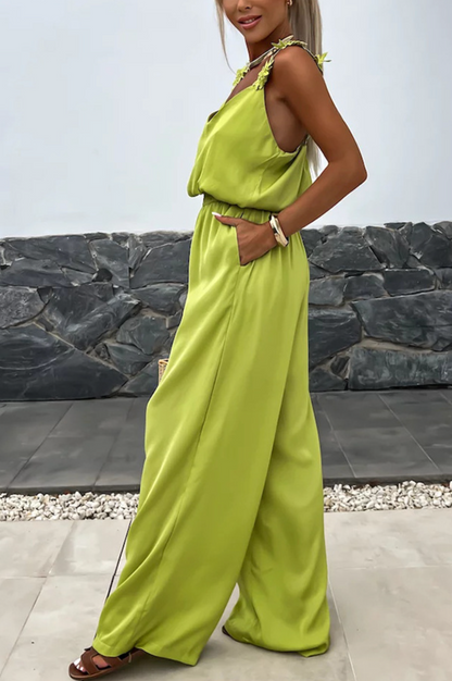 NOELLE | Satin Flower Jumpsuit – Stralend, Trendy & Uniek!