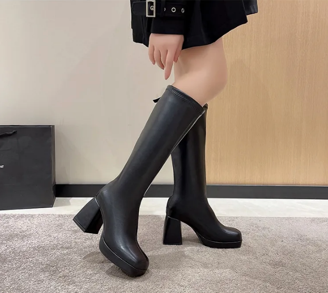 ODESSA | Elegante Hoge Dames Laarzen Met Blokhak - Comfortabel & Modieus