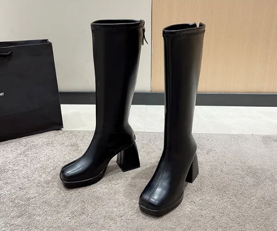 ODESSA | Elegante Hoge Dames Laarzen Met Blokhak - Comfortabel & Modieus