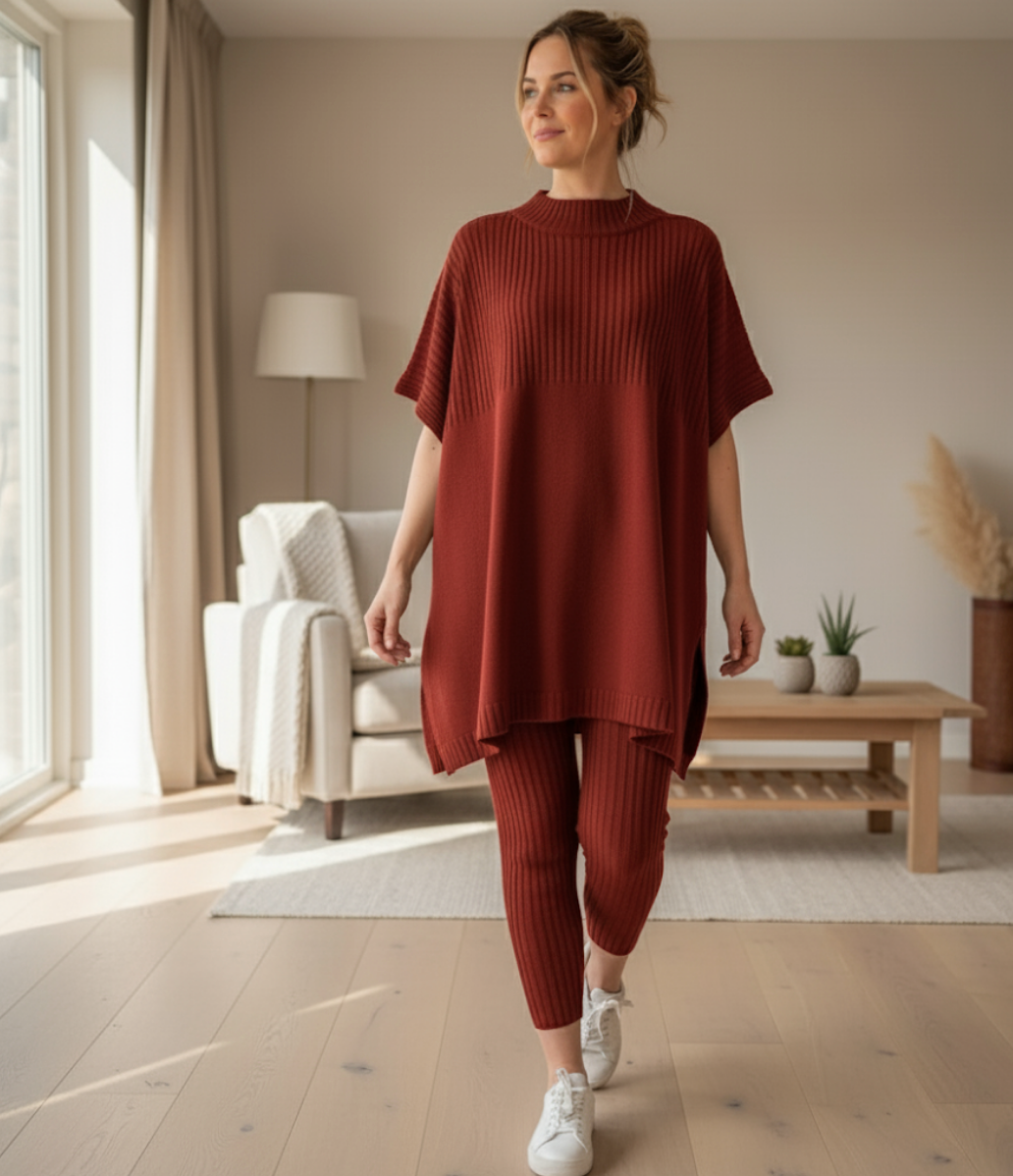 Dames Gebreide Lounge Set – Warm, Comfortabel & Perfect Voor Herfst & Winter