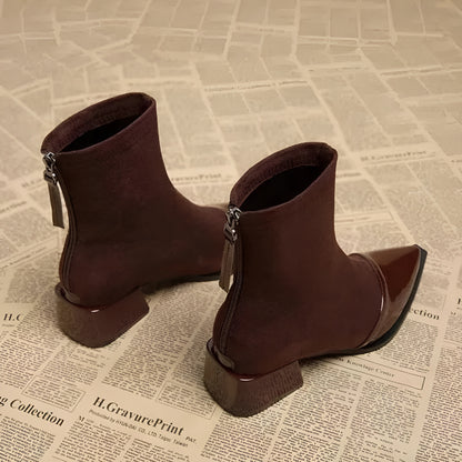 GRACIA | Klassieke Enkel Laarsjes Voor Dames Met GlansLak Details - Stijlvol, Elegant & Comfortabel