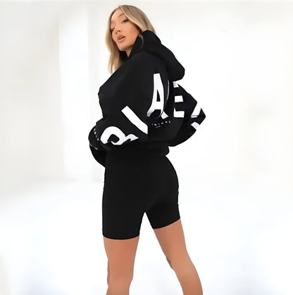Oversized Warme Dames Hoodie Met Tekst – Stijlvol & Gezellig Voor Koude Dagen