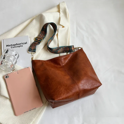 Stijlvolle Vintage Dames Leren Handtas – Tijdloos & Elegant