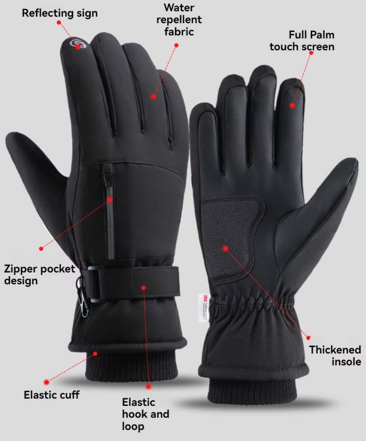 Winter Ski Handschoenen | Waterdicht, Touchscreen & Warm