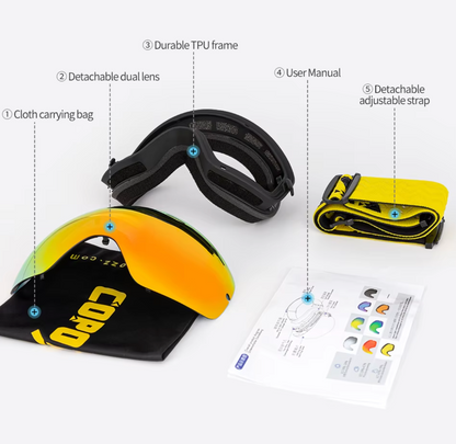 Ski Bril Pro Vision | Dubbele Anti-fog Lens Met Breedzicht & UV400 Bescherming