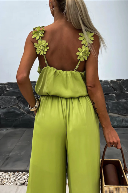 NOELLE | Satin Flower Jumpsuit – Stralend, Trendy & Uniek!