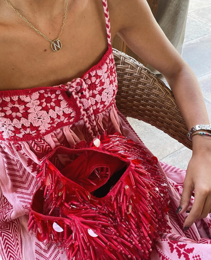 YELINA | Dames Maxi Zomerjurk – Borduurwerk & Spaghettibandjes