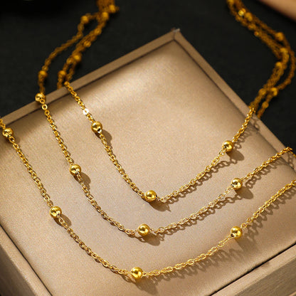 LAYA | Verfijnde Laagjesketting Voor Dames met Subtiele Bolletjes - Elegant & Vrouwelijk