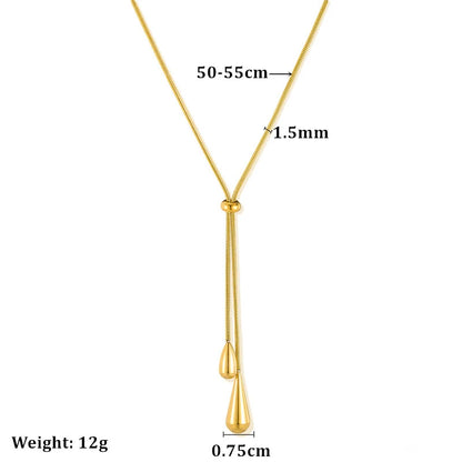 YARA | Elegante Goudkleurige Dames Ketting met Druppelvormige Hangers