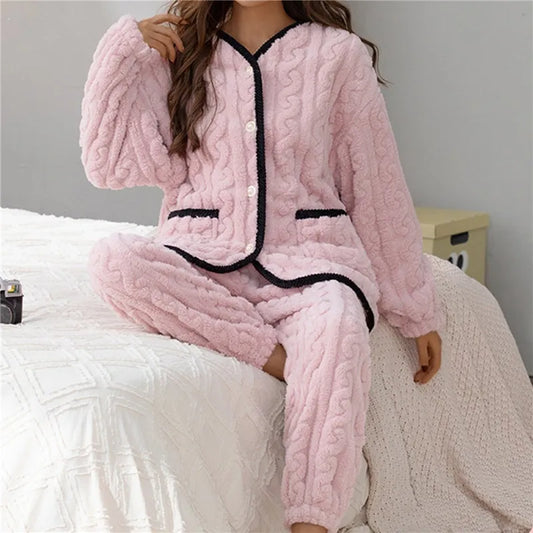 Dames Pyjama-Set | Klassiek, Stijlvol, Warm En Tijdloos Voor De Winter