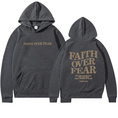 FAITH | Hoodie Voor Dames Met ‘Faith Over Fear’ Print – Zacht, Geloofsvol & Perfect Voor Elke Dag