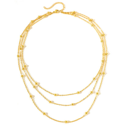 LAYA | Verfijnde Laagjesketting Voor Dames met Subtiele Bolletjes - Elegant & Vrouwelijk