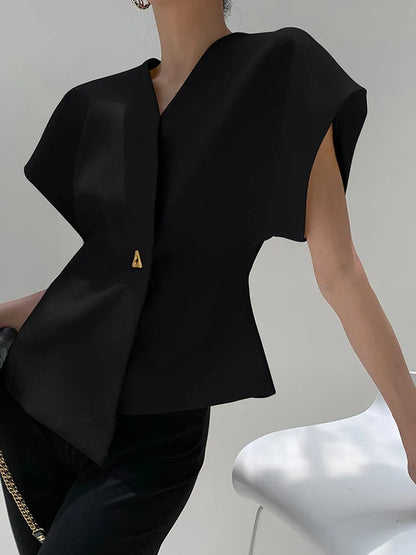 MILOU | Gestructureerde Blazer Top Voor Dames Met Reverskraag En Knoopsluiting – Modern, Verfijnd, Professioneel