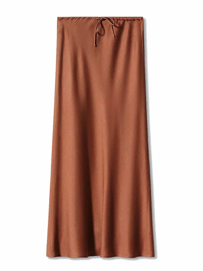 CHERISSE | Luxe Satijnen Dames Rok Met Verstelbare Taille - Zacht, Elegant & Makkelijk te Combineren