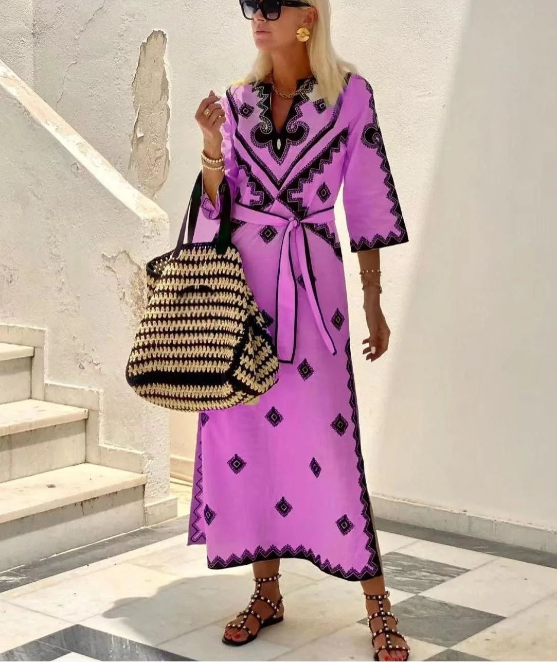 BO | Linnen Kimono Jurk Dames - Zomers & Vintage