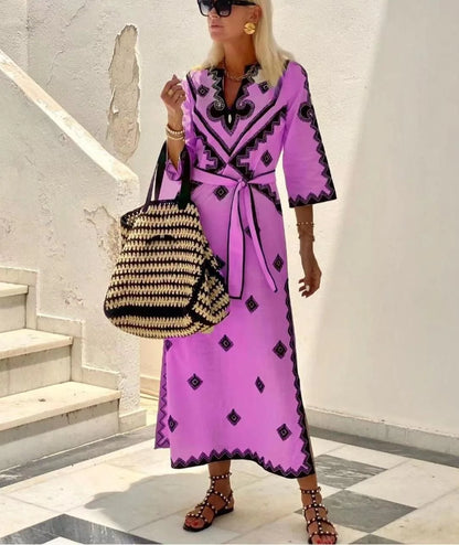BO | Linnen Kimono Jurk Dames - Zomers & Vintage