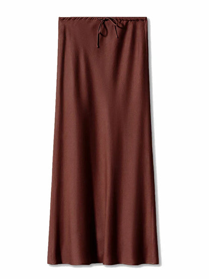 CHERISSE | Luxe Satijnen Dames Rok Met Verstelbare Taille - Zacht, Elegant & Makkelijk te Combineren