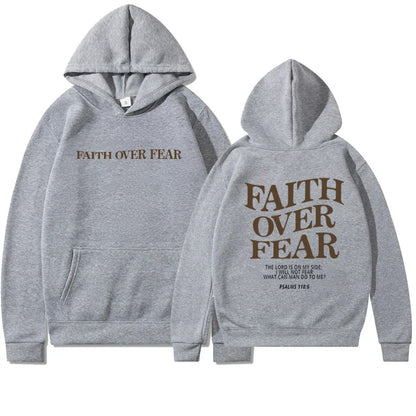FAITH | Hoodie Voor Dames Met ‘Faith Over Fear’ Print – Zacht, Geloofsvol & Perfect Voor Elke Dag