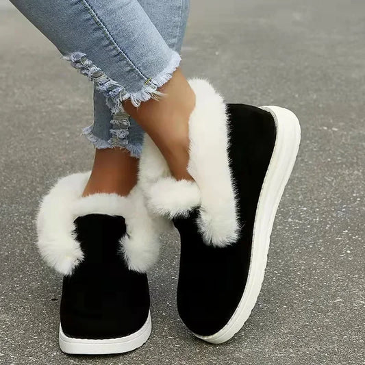 Dames Enkellaarsjes Slip-on | Suède Pluche Voering Warme Sneeuwschoenen