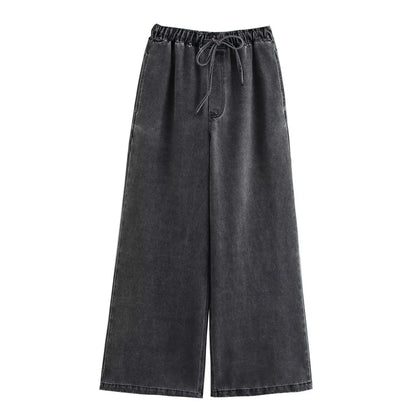 NOOR | Tweedelige Dames Set In Washed Denim Look – Relaxed, Stoer & Comfortabel Voor Elke Dag