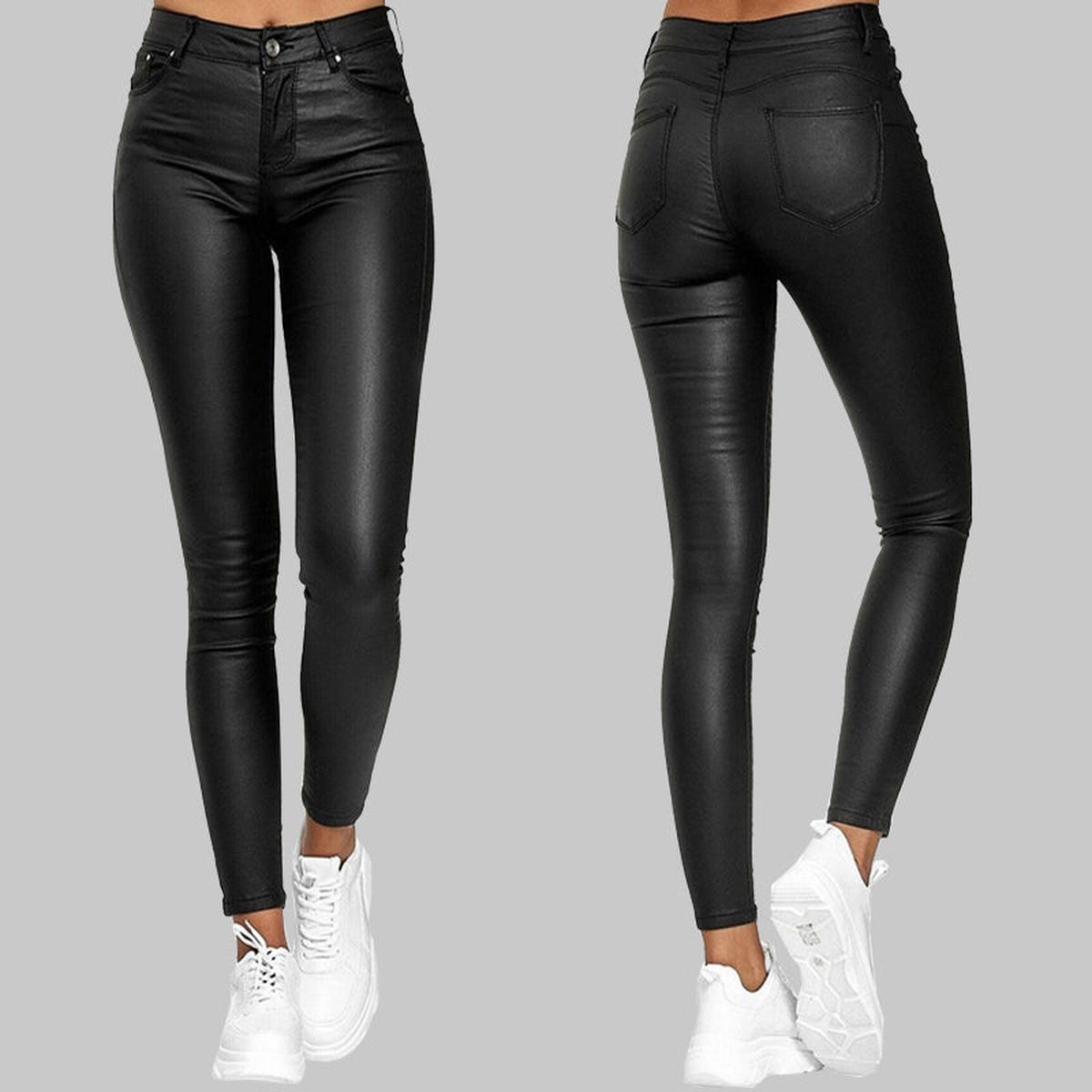 PU Leren Skinny Broek Voor Dames | Hoge Taille Stretch Kunstleer Legging
