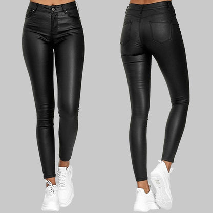 PU Leren Skinny Broek Voor Dames | Hoge Taille Stretch Kunstleer Legging