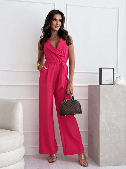 Stijlvolle Mouwloze Jumpsuit voor Dames | Elegante Pasvorm Met Tailleband