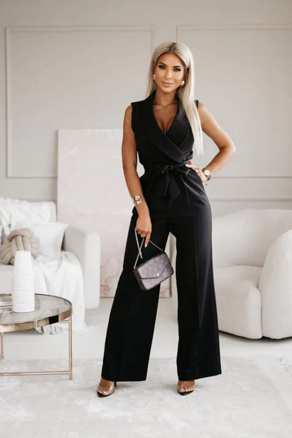 Stijlvolle Mouwloze Jumpsuit voor Dames | Elegante Pasvorm Met Tailleband