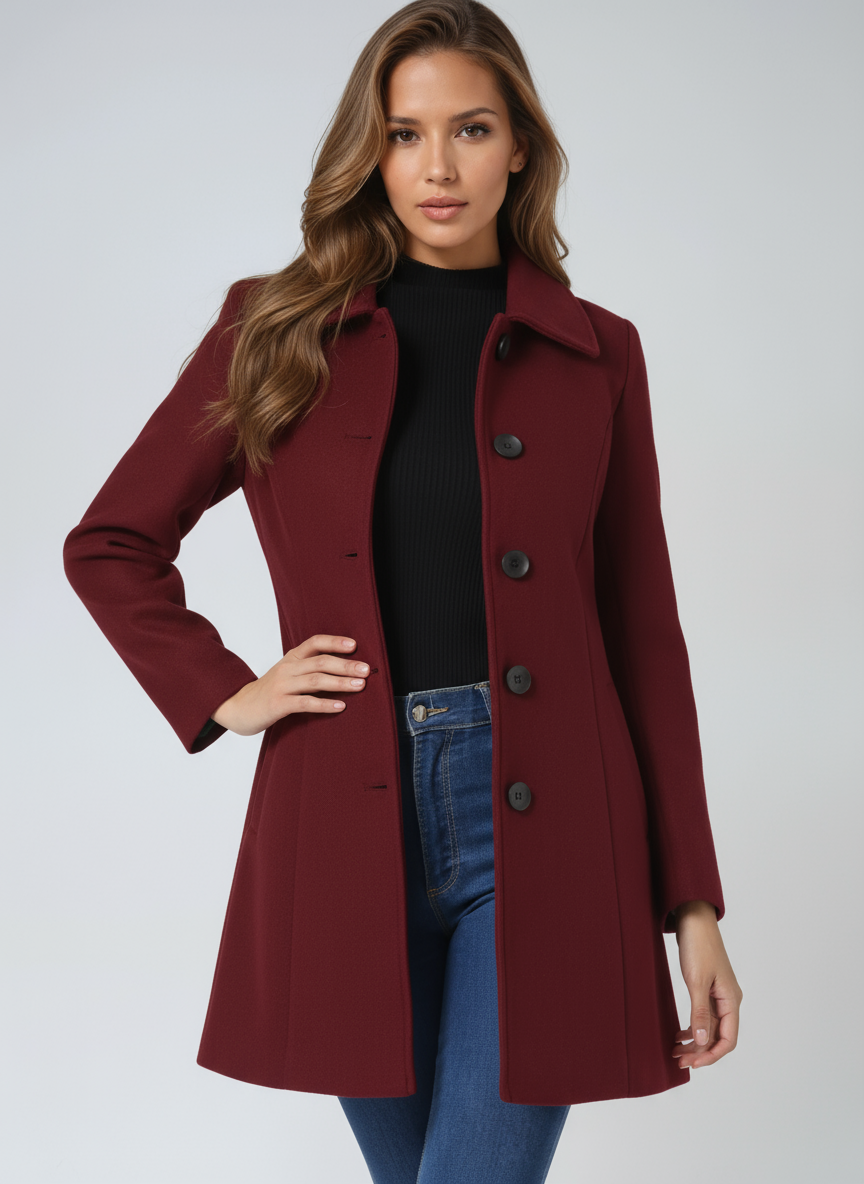 Elegante dames trenchcoat met knoopsluiting | Tijdloze klasse voor het koude seizoen