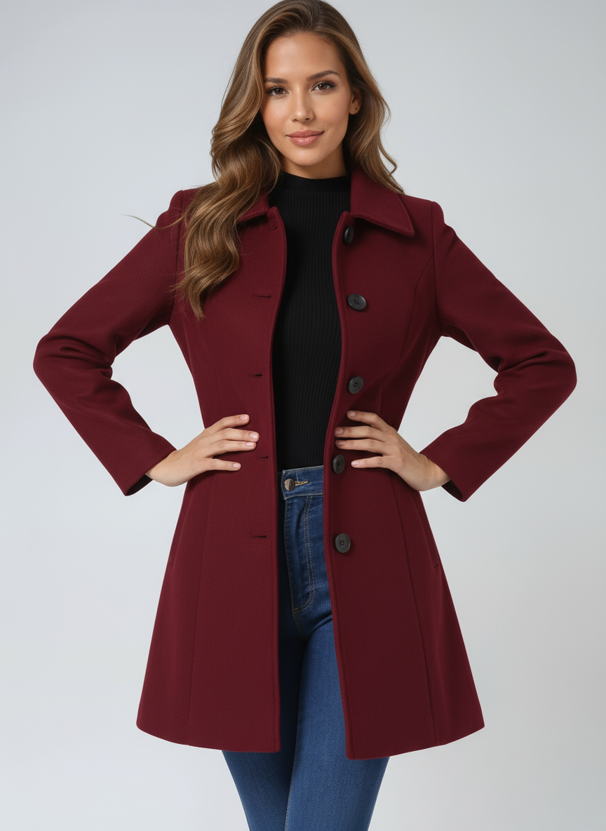 Elegante dames trenchcoat met knoopsluiting | Tijdloze klasse voor het koude seizoen