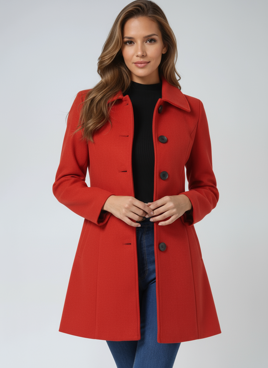 Elegante dames trenchcoat met knoopsluiting | Tijdloze klasse voor het koude seizoen