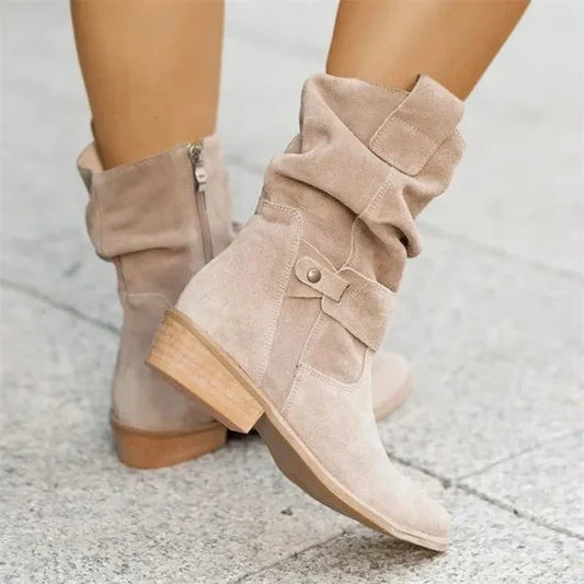 RENA | Casual Cowboy Style Laarzen Voor Dames Met Lage hak - Stijlvol & Comfortabel