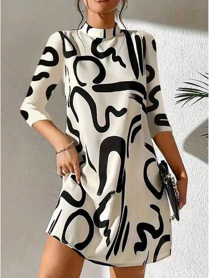 NOEMI | Dames Zomer Mini Jurk Met Prints En Halflange Mouwen – Licht, Modieus & Comfortabel