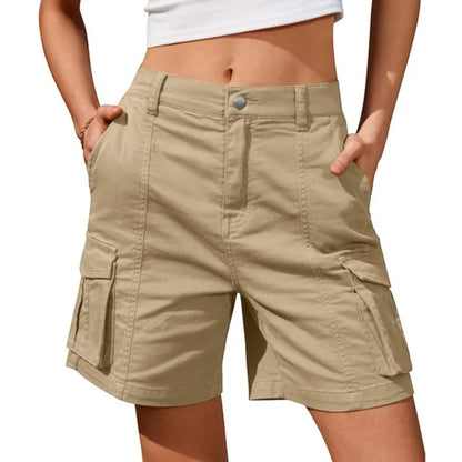 NORA | Comfortabele Dames Cargo Shorts – Hoge Taille, Stoer & Stijlvol Voor Elke Dag