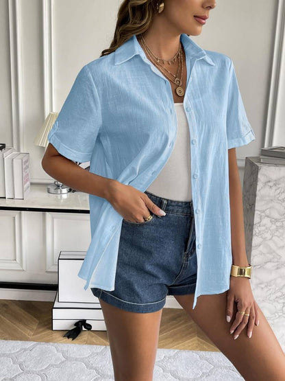 JULIA | Lichtgewicht Relaxed Fit Dames Blouse met Korte Mouwen – Casual Zomerfavoriet