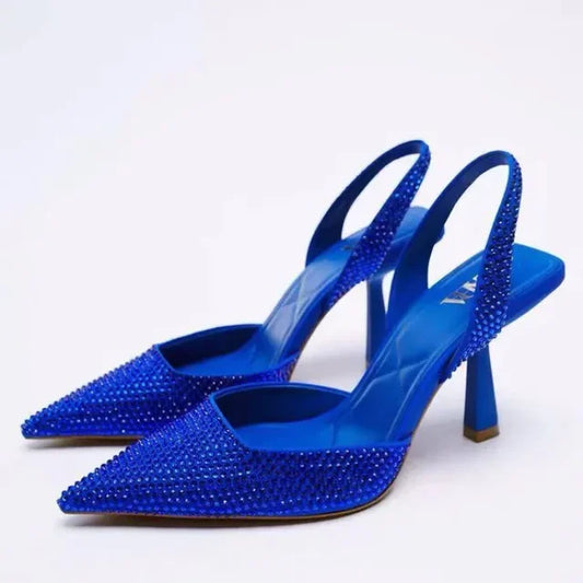 SHANTEL | Comfortabele Slingback Hakken Met Steentjes - Dames