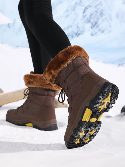 Warme Dames Winterlaarzen Met Bont – Ultiem Comfort En Grip Op IJskoude Dagen