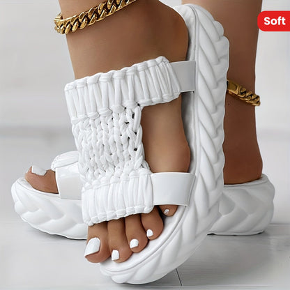 YARA | Geweven Orthopedische Plateau Sandalen Voor Dames Met Gevlochten Motief – Comfortabel, Modieus, Verhogend