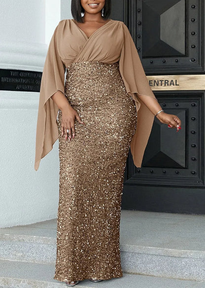 Glitter maxi-jurk | Plus-size elegantie met sprankelende allure