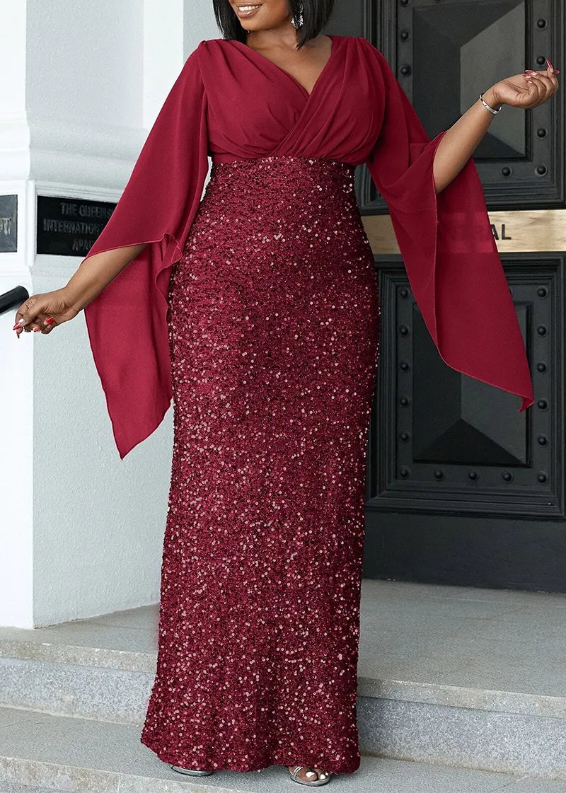 Glitter maxi-jurk | Plus-size elegantie met sprankelende allure