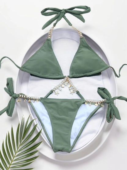 MARINA | Elegante Bikini met Diamantdetails en Zee-accenten - Zomers & Perfect voor vakantie