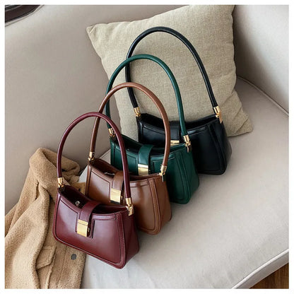FLORE | Dames Leren Handtas Met Unieke Gesp Sluiting – Gestructureerd Design Met Flap En Metalen Sluiting – Tijdloos En Elegant